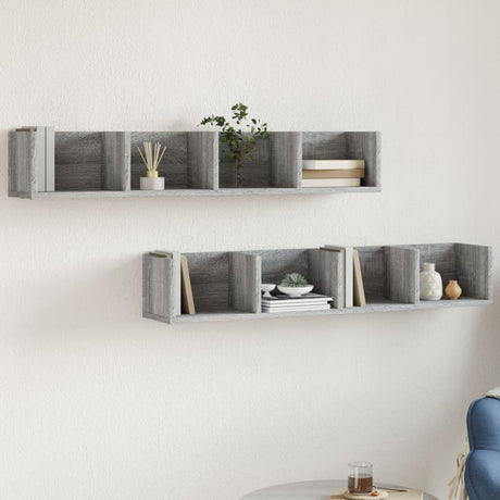 Wall Cabinets 2 Pcs 75X18X16.5 Cm Engineered Wood