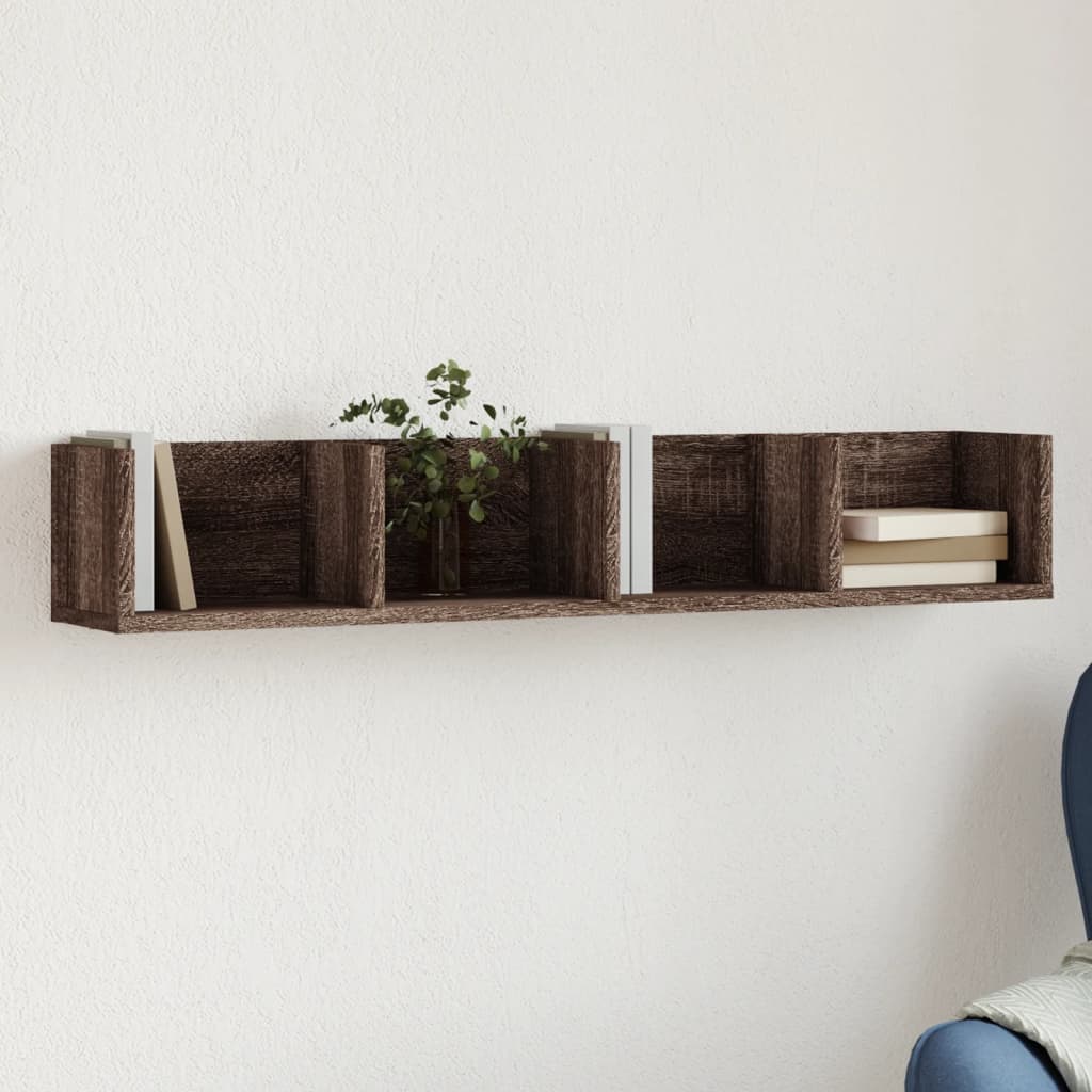 Wall Cabinets 2 Pcs 75X18X16.5 Cm Engineered Wood