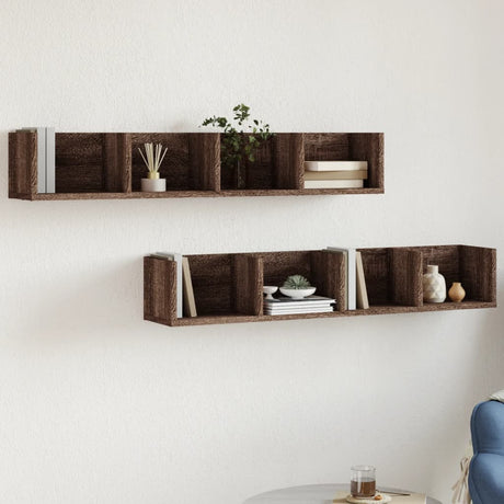 Wall Cabinets 2 Pcs 75X18X16.5 Cm Engineered Wood