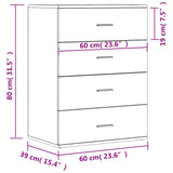 Sideboard 60X39X80 Cm Engineered Wood
