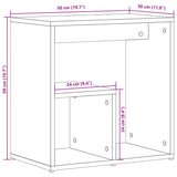 Side Table Black 50x30x50 cm Engineered Wood