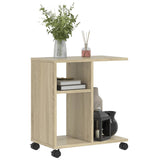 Side Table with Wheels Sonoma Oak 50x30x55 cm Engineered Wood