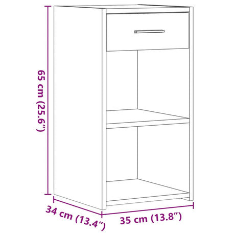 Bedside Cabinet 35X34X65 Cm Engineered Wood