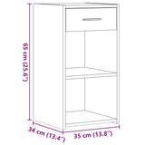 Bedside Cabinet Concrete Grey 35x34x65 cm Engineered Wood