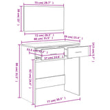 Dressing Table with Mirror Smoked Oak 80x39x80 cm