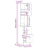 Kitchen Cabinet 35X50X180 Cm Engineered Wood