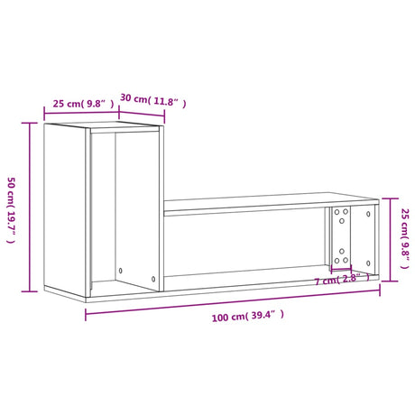 Tv Cabinets 2 Pcs 100X30X50 Cm Engineered Wood