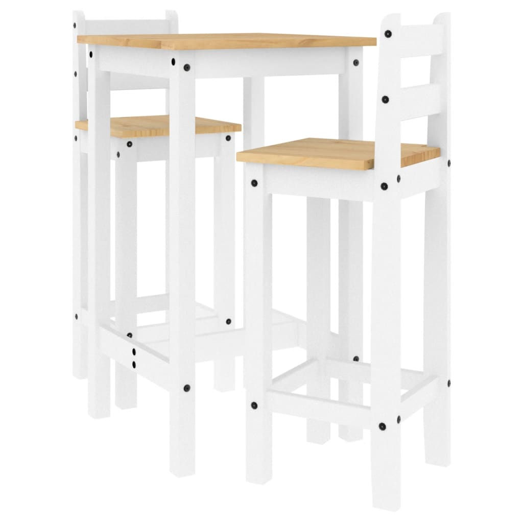 3 Piece Bar Set Solid Wood Pine