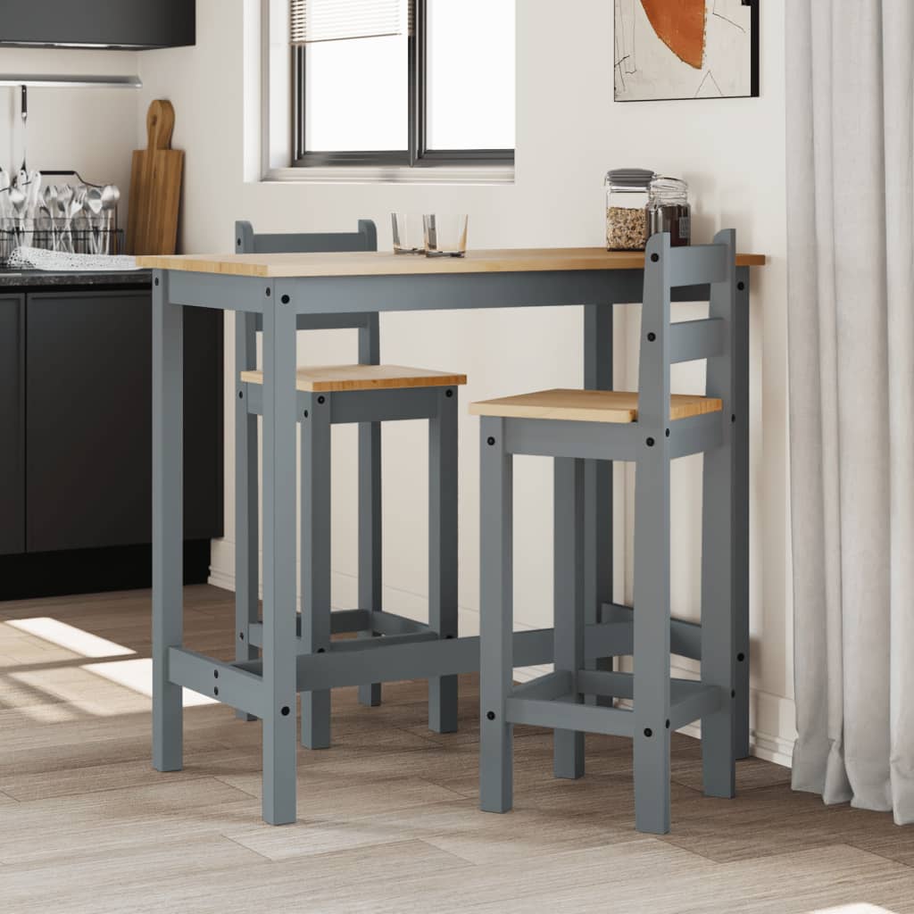 3 Piece Bar Set Solid Wood Pine