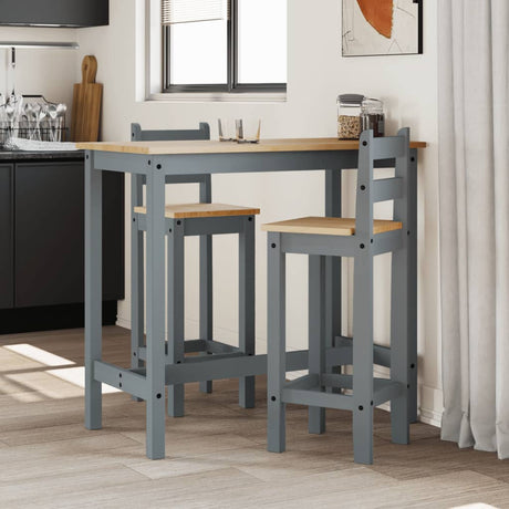 3 Piece Bar Set Solid Wood Pine