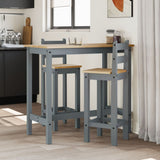 3 Piece Bar Set Solid Wood Pine