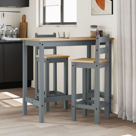 3 Piece Bar Set Solid Wood Pine
