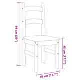Dining Chairs 2 Pcs 40X46X99 Cm Solid Wood Pine