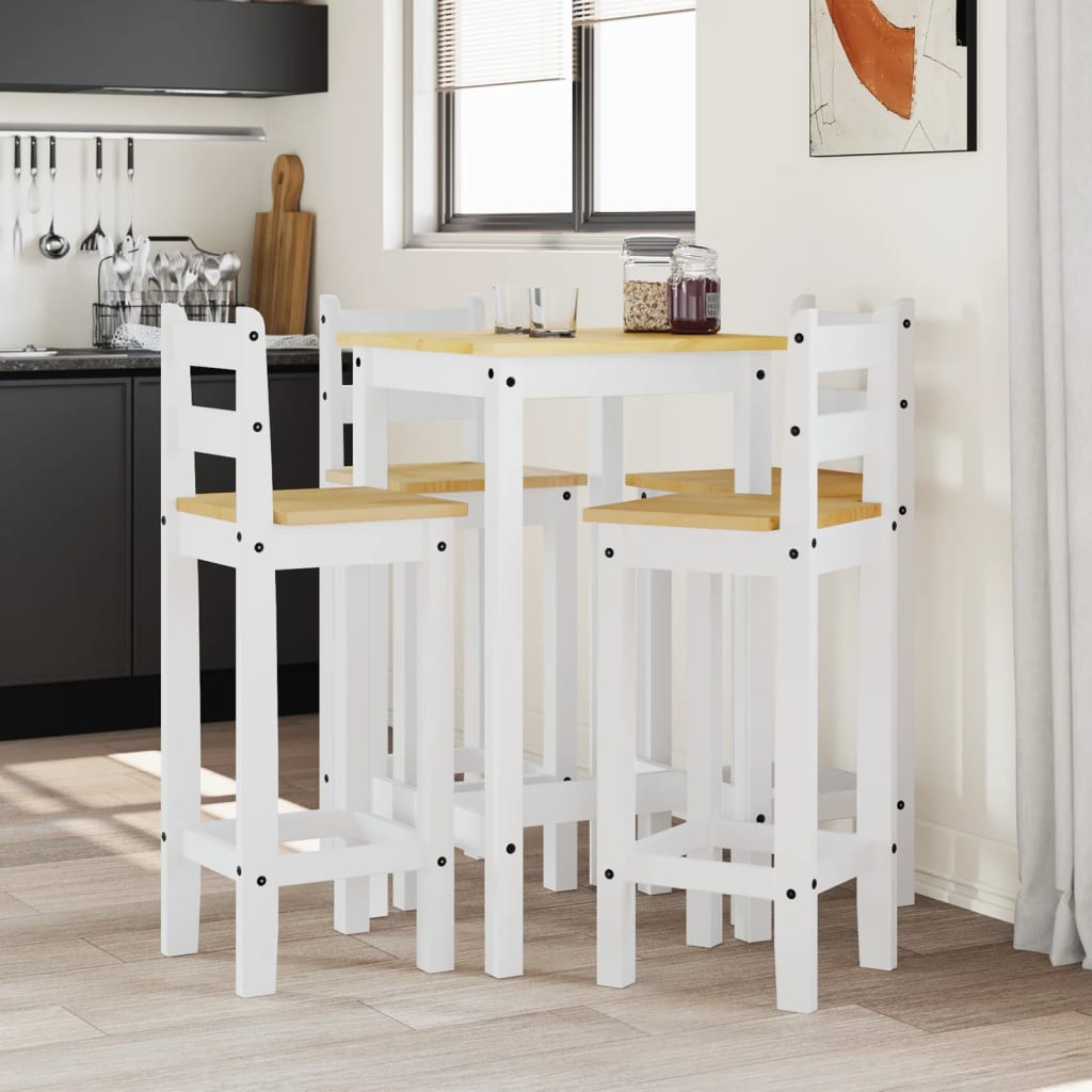 3 Piece Bar Set Solid Wood Pine