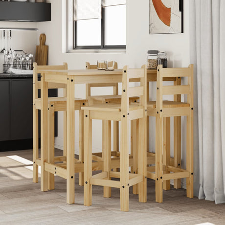 3 Piece Bar Set Solid Wood Pine