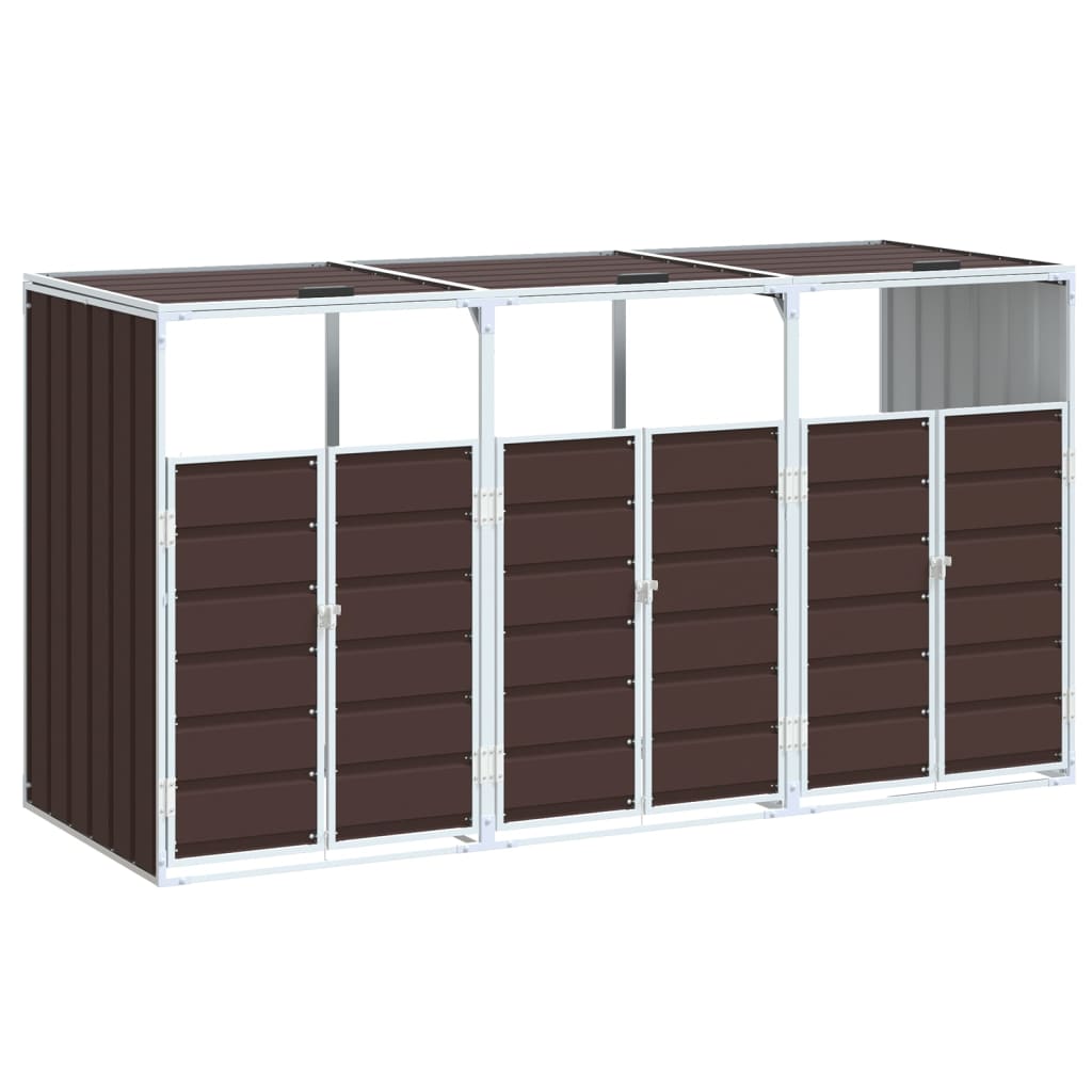 Wheelie Bin Storage For Triple Bins 216X81X115 Cm Steel