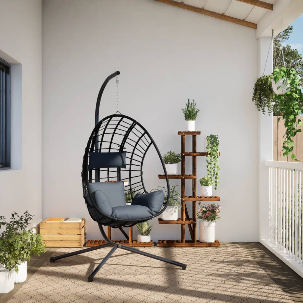 Hanging Egg Chair With Stand Rattan And Steel
