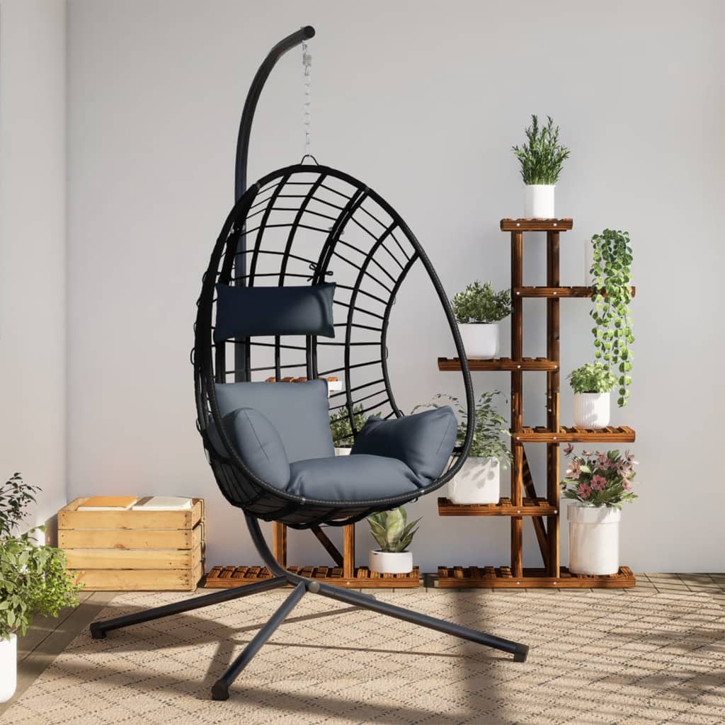 Hanging Egg Chair With Stand Rattan And Steel