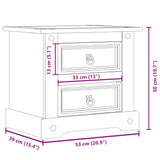 Bedside Cabinet Corona 53X39X50 Cm Solid Wood Pine