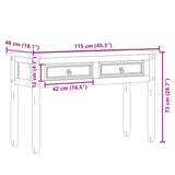 Console Table Corona 115x46x73 cm Solid Wood Pine
