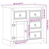 Sideboard Corona 80X40X75 Cm Solid Wood Pine