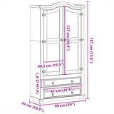 Glass Display Cabinet Corona 99X43X187 Cm Solid Wood Pine