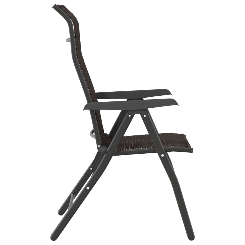 Folding Garden Chairs 2 Pcs Coffee Poly Rattan
