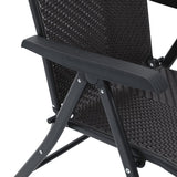 Folding Garden Chairs 2 Pcs Coffee Poly Rattan