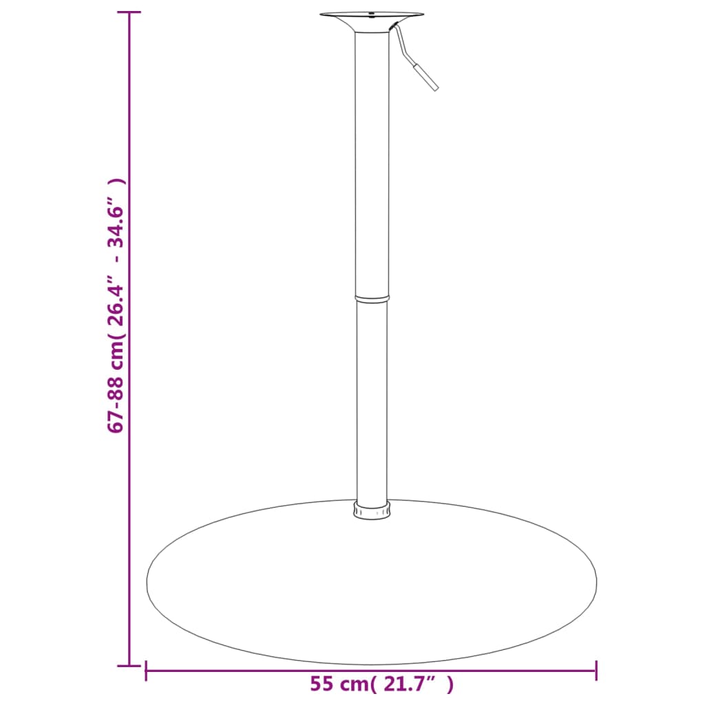 Bar Table Base 45X90 Cm Chromed Steel