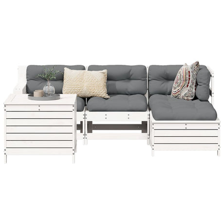 5 Piece Garden Sofa Set Solid Wood Pine