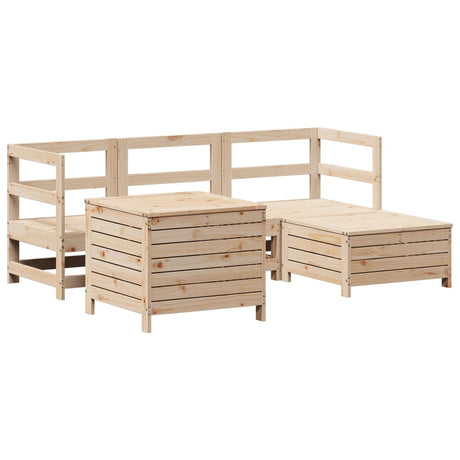 5 Piece Garden Sofa Set Solid Wood Pine