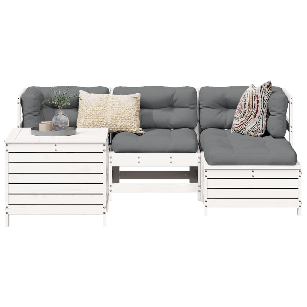 5 Piece Garden Sofa Set Solid Wood Pine