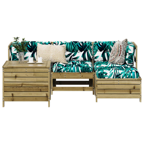 5 Piece Garden Sofa Set Solid Wood Pine