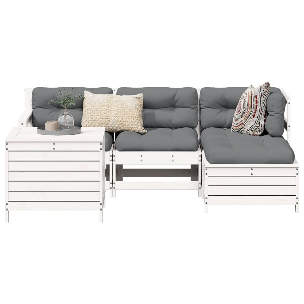 5 Piece Garden Sofa Set Solid Wood Pine