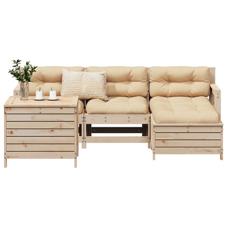 5 Piece Garden Sofa Set Solid Wood Douglas Fir