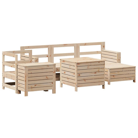 7 Piece Garden Sofa Set Solid Wood Pine