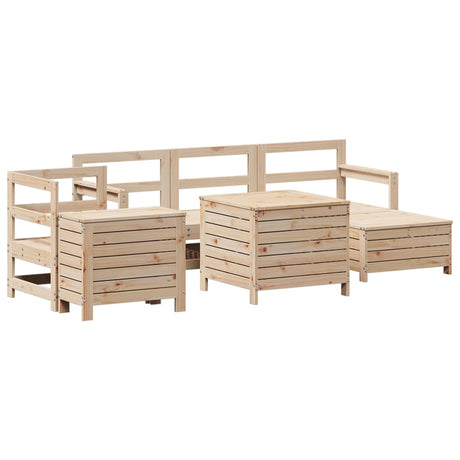 7 Piece Garden Sofa Set Solid Wood Pine