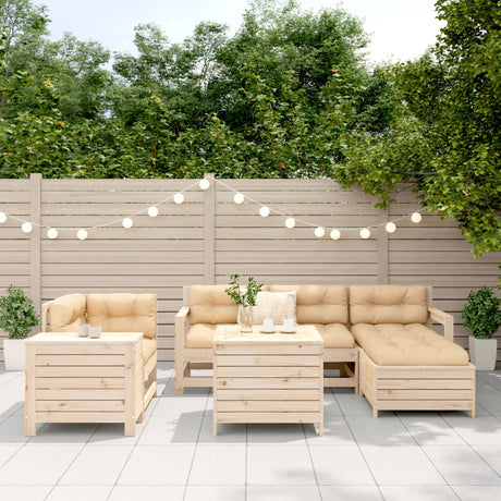 7 Piece Garden Sofa Set Solid Wood Pine