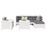 7 Piece Garden Sofa Set White Solid Wood Pine