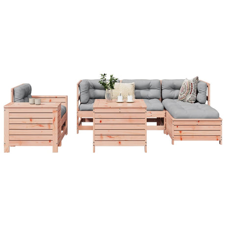 7 Piece Garden Sofa Set White Solid Wood Pine