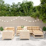 7 Piece Garden Sofa Set Solid Wood Pine