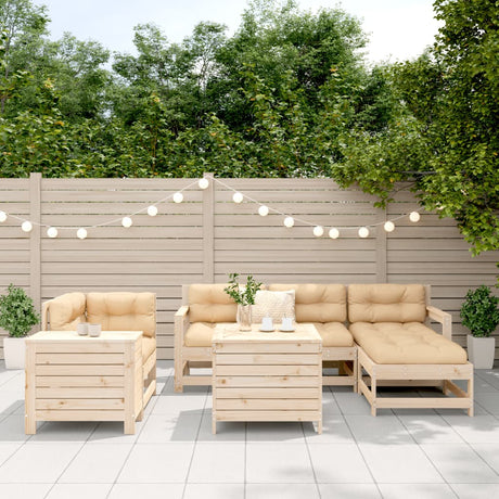 7 Piece Garden Sofa Set Solid Wood Pine