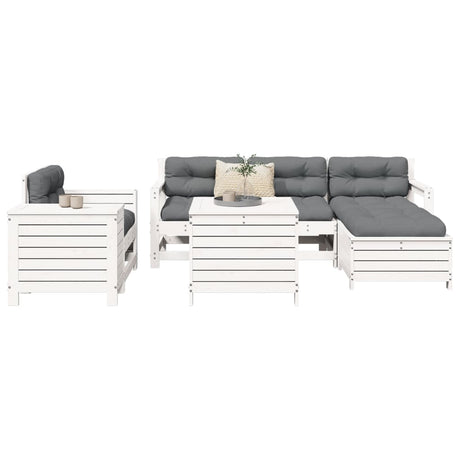7 Piece Garden Sofa Set Solid Wood Douglas Fir