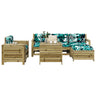 7 Piece Garden Sofa Set Solid Wood Douglas Fir