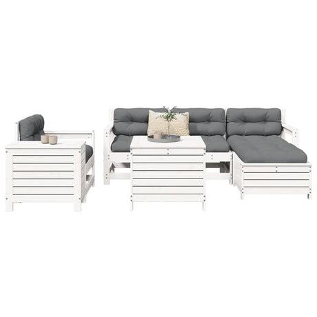 7 Piece Garden Sofa Set Solid Wood Pine