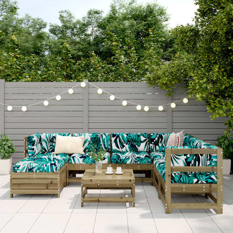 8 Piece Garden Sofa Set Impregnated Wood Pine