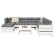 8 Piece Garden Sofa Set White Solid Wood Pine