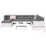 8 Piece Garden Sofa Set White Solid Wood Pine