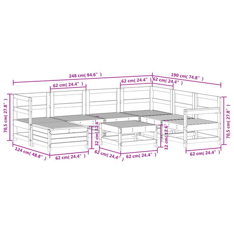 8 Piece Garden Sofa Set Solid Wood Douglas Fir