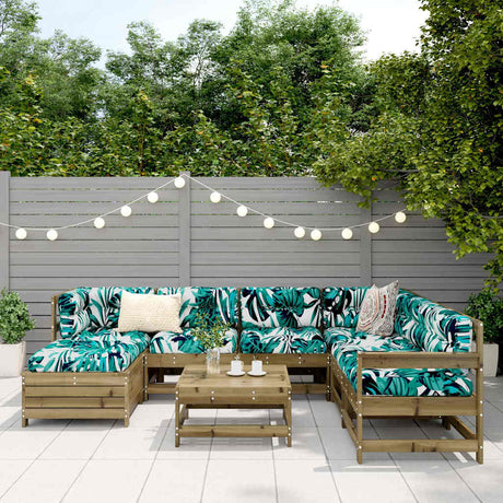 8 Piece Garden Sofa Set Impregnated Wood Pine